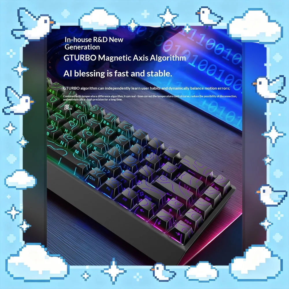 CAROTMAS MERCURY68 Series Magnetic Switch Gaming Keyboard 68-Key 8K Polling 256K Scanning RGB Wired