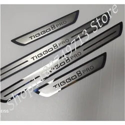 For Chery Tiggo 8 Pro Accessory 2020 2021 2022 Stainless Car Door Sill Kick Scuff Plate Guard Pedal Protector Cover Trim Styling