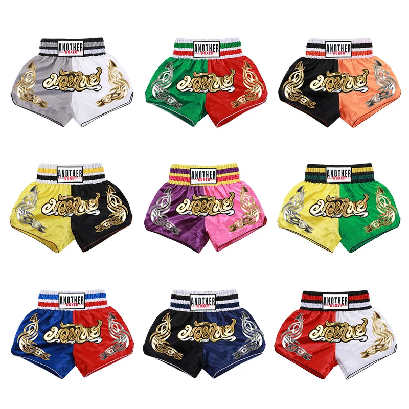 Men's and Women's Wholesale Boxing Shorts Fighting Pants Muay Thai Shorts Head Boxing Sanda Suit Training Fighting Shorts