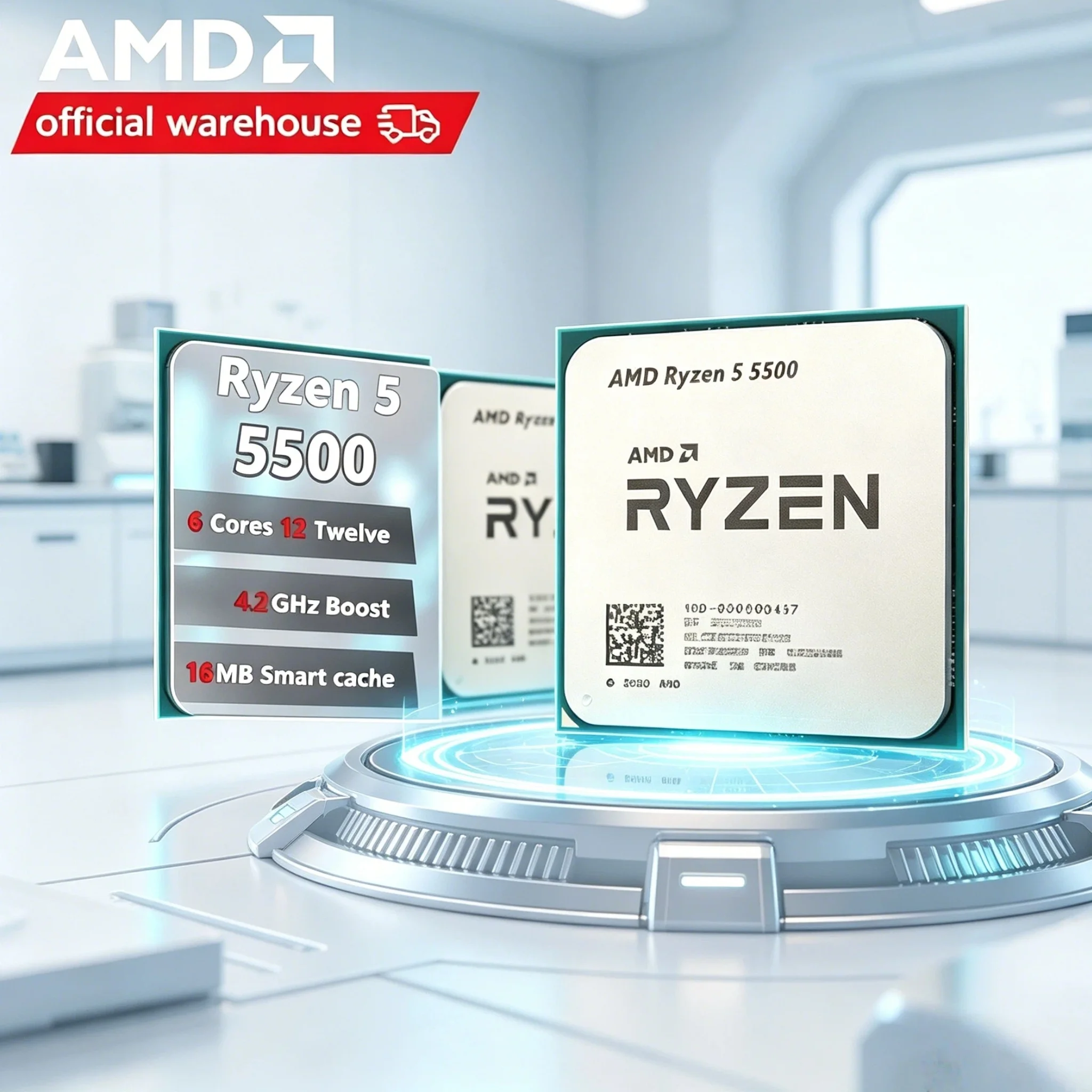 AMD Original R5 5500 CPU 6 Core 12 Thread 65W 7nm 4.2GHz Zen