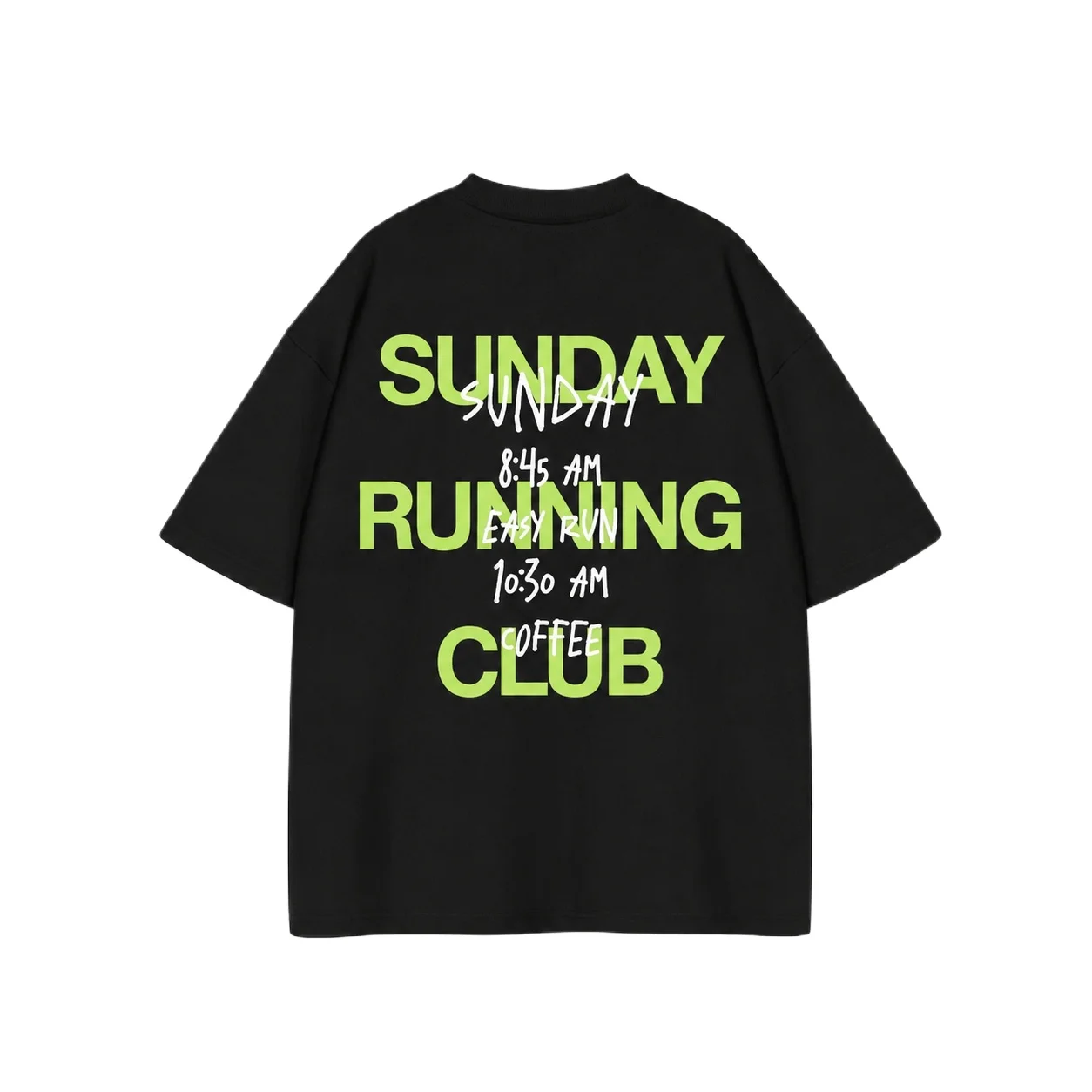 Sunday Running Club T-Shirt Men's and Women's Easy Run Coffee Schedule Graphic Tee Streetwear Short Sleeve Casual T Shirt