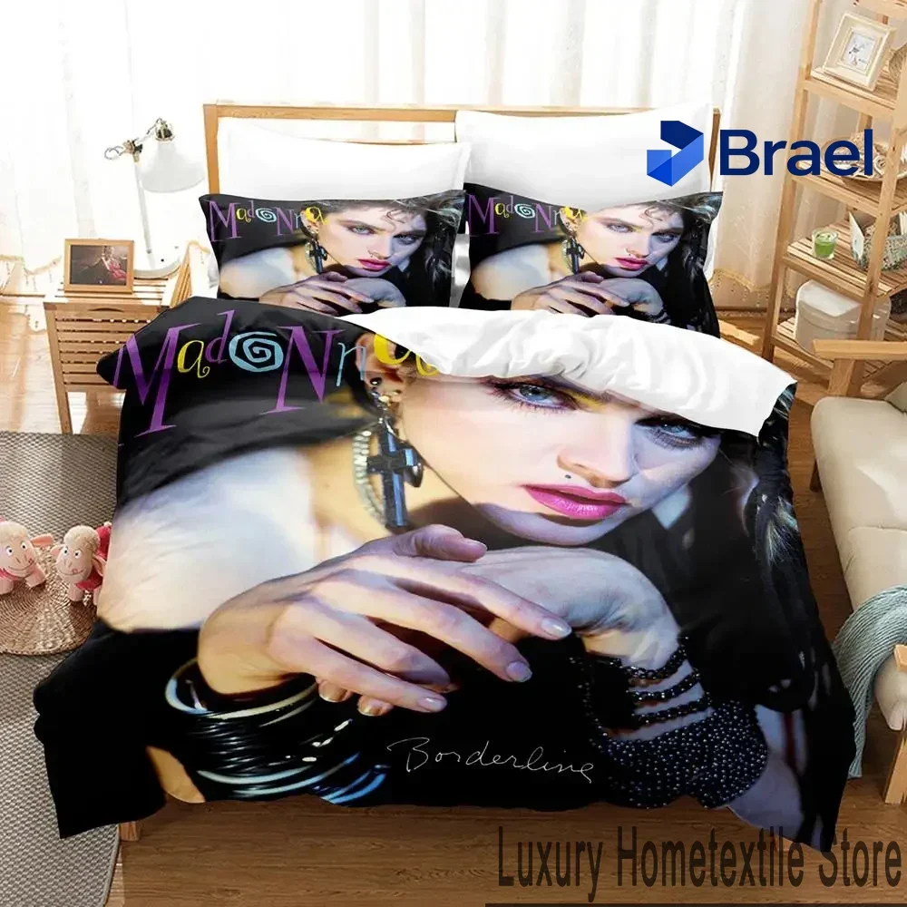 Exquisite 3D Print Singer Madonna Bedding Set,Duvet Cover Comforter Bed Set Quilt Cover Pillowcase,King Queen Twin Size Boys Gir