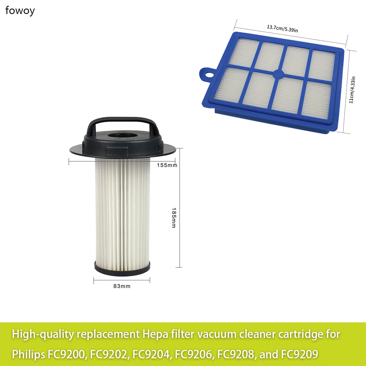 High-quality replacement Hepa filter vacuum cleaner cartridge for Philips FC9200, FC9202, FC9204, FC9206, FC9208, and FC9209