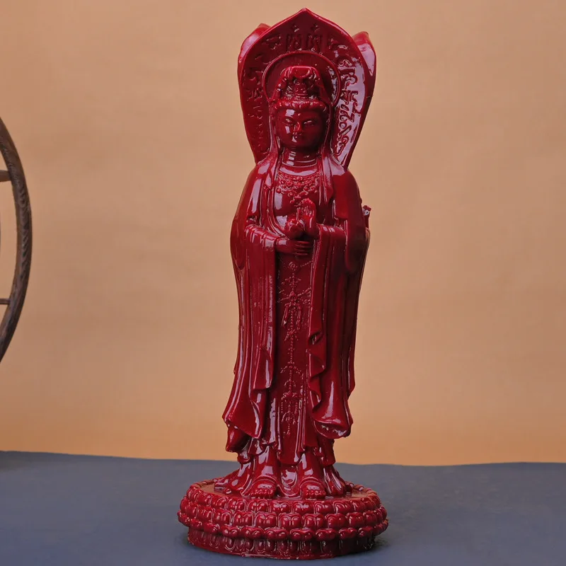Content Cinnabar Purple Gold Sand Nanhai Guanyin Bodhisattva Pendulum Purple Gold Sand Three-sided Guanyin Ornament to ensure sa
