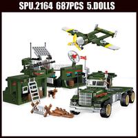 1713 687pcs Combat Zone Military Ww2 Airplane Fighter Car Weapon Army Boy Building Block 5 Dolls Toy