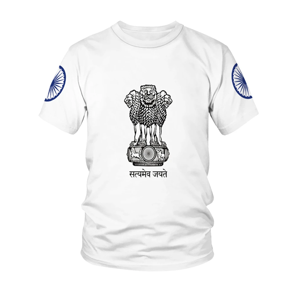 

India Country Flag Pattern Same Style T-shirt For Men Hot Selling New Summer Women Short-sleeved T-shirt Top Shirt Children 3D