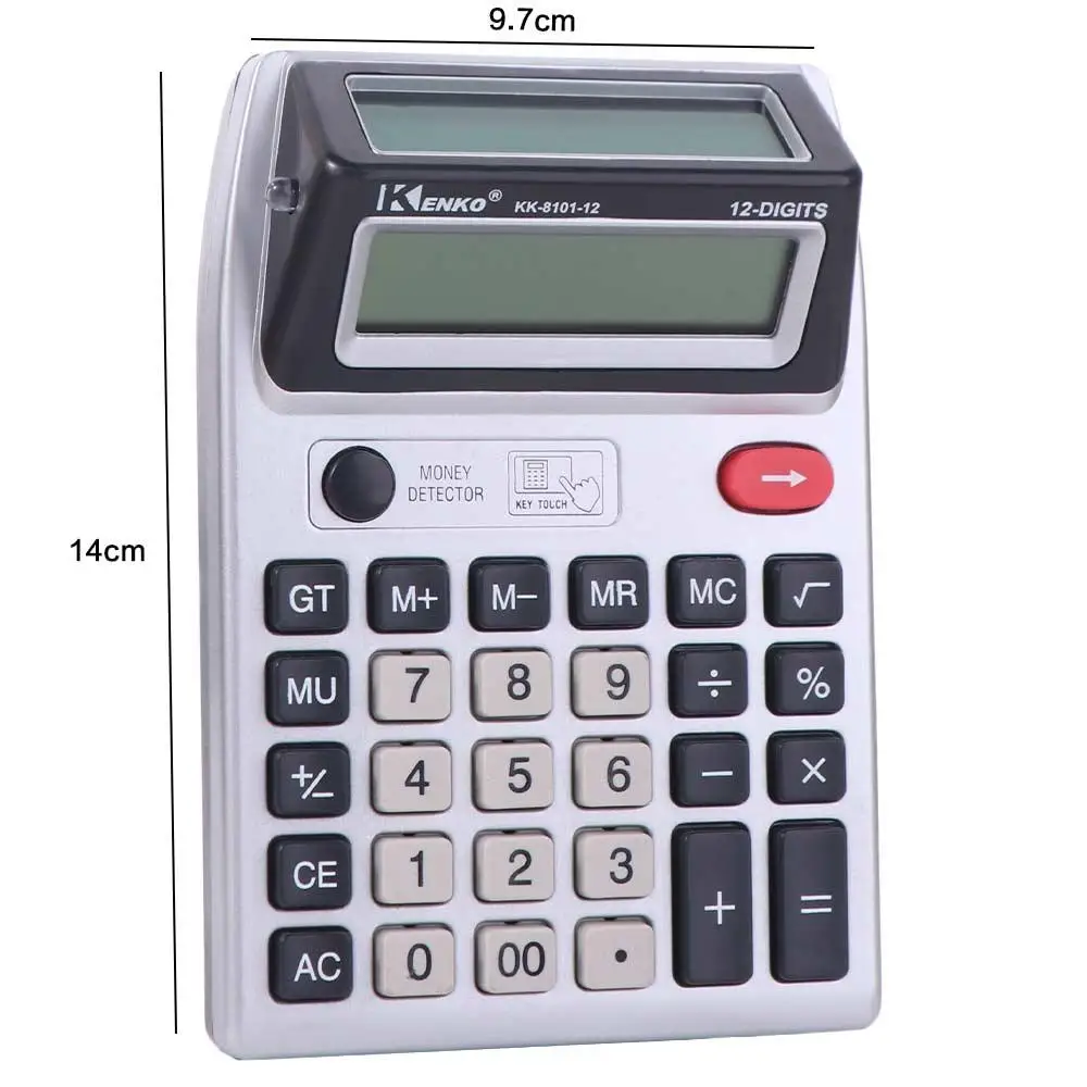 Dual Screen 12 Digits Calculator Multifunctional Battery Powered Mechanical Calculator Stationery Efficient Calculation