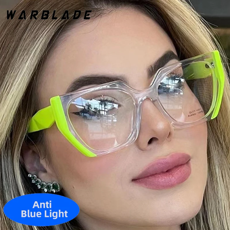 

Vintage Oversized Cat Eye Optical TR90 Retro Women Glasses Designer Brand Men Computer Anti-Blue Light Lentes Eyeglasses Female