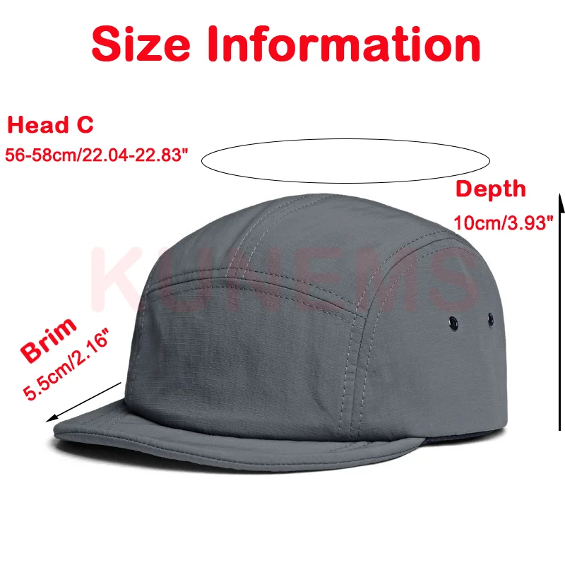 KUNEMS Custom Embroidery Vintage Short Brim Cap Unisex American Soft Brim 5-Panel Cap DIY LOGO Cotton Baseball Cap Wholesale