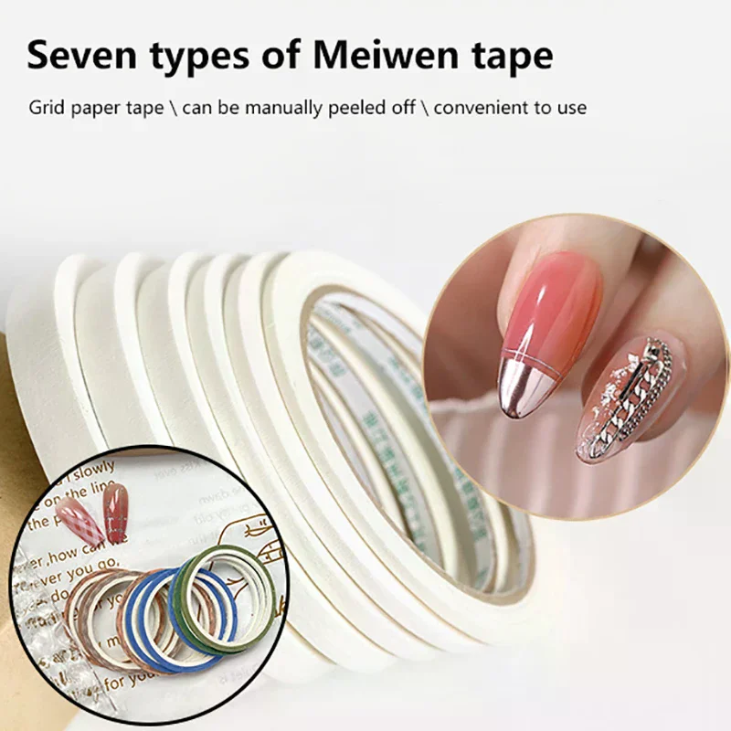 /Kuz/1 Rolls Professional Grade Masking Nail Art Tape Rolls Creative Striping Line Guide Tapes DIY Manicure Pattern Tools