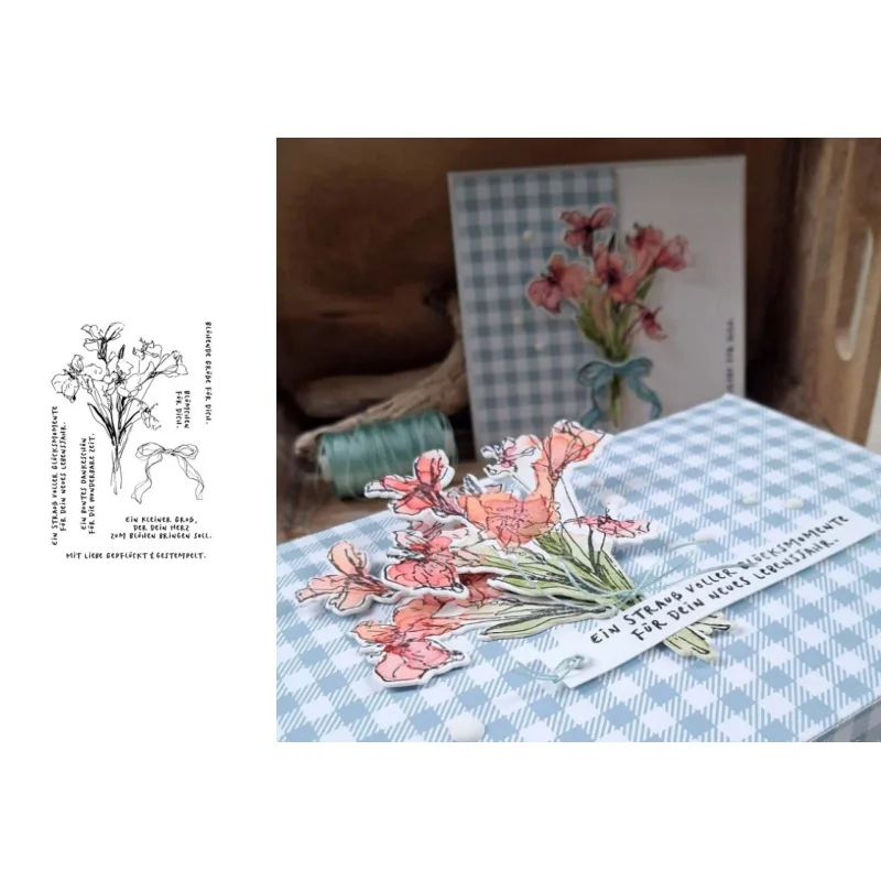 Neues Produkt Vorverkauf Box Eltern-Kind Stanzformen und Stempel DIY Scrapbook Album Dekoration Geprägtes Papierkarten-Set