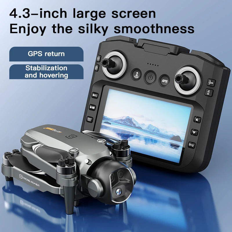 

H22 GPS Brushless Drone With 4.3" Screen Remote Control Professional 4K HD Dual Camera 5G WIFI 360° Obstacle Avoidance Dron Toy