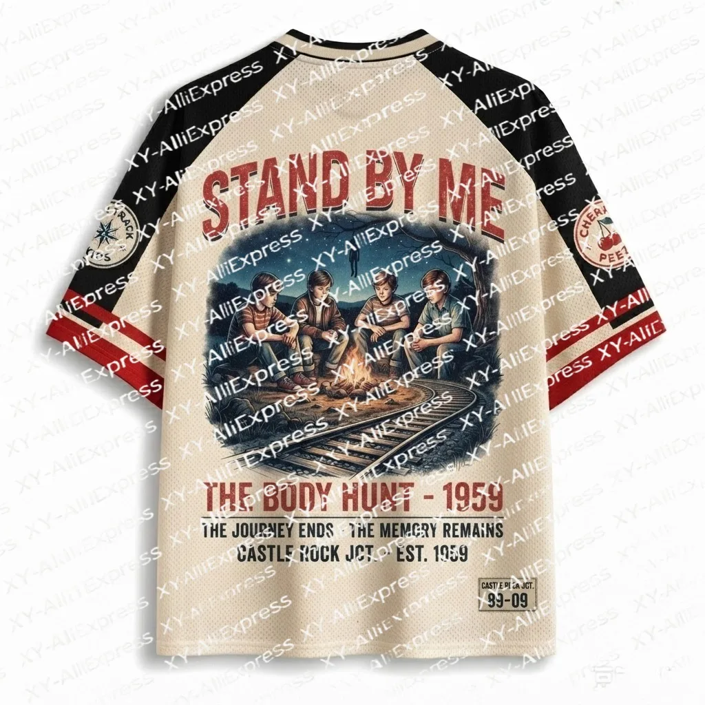Men's Retro Nostalgic Graphic Tee Vintage Campfire Railway Night Portrait Art Print Lightweight Quick Trend Street Events