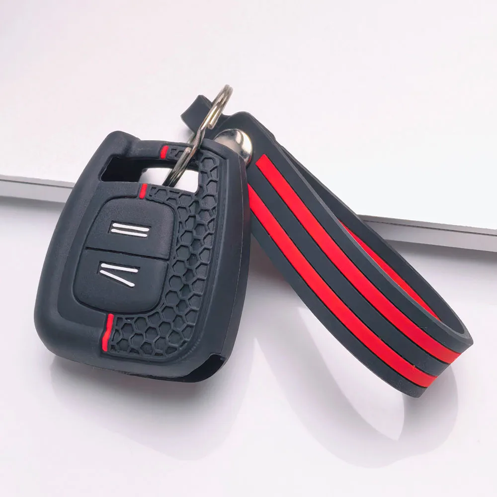 Key Cover for Opel Corsa Astra Adam Cascada Insignia Karl with Keychain Anti-Scratch Shockproof Soft Grip Button Friendly