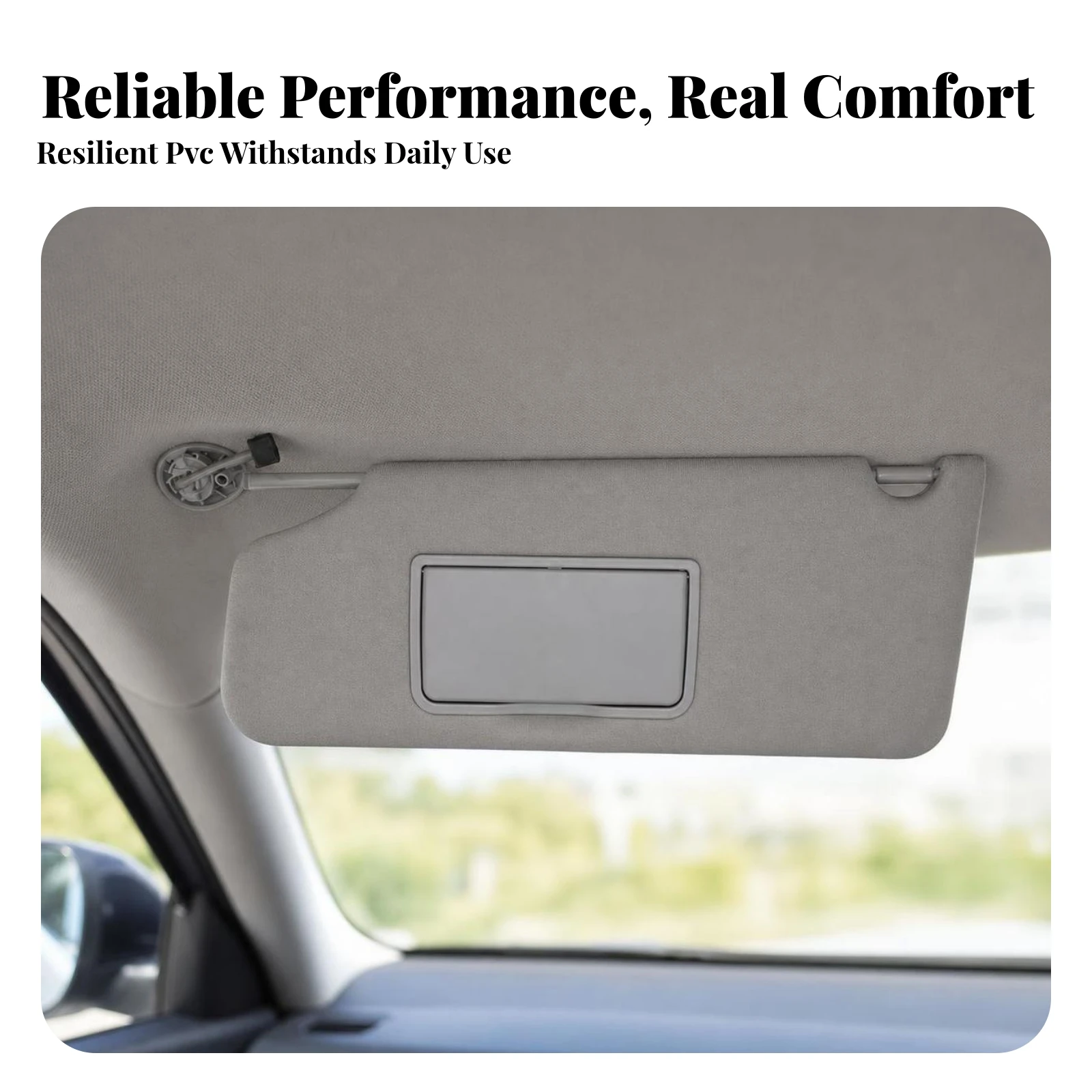 Sun Visor with Mirror Textured Automotive Sun Visor Car Part Easy to Install Auto Accessory Rectangular for Drivers