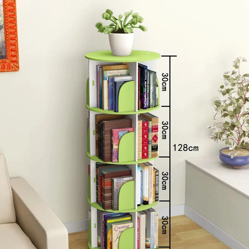 Simple Rotating Bookshelf Children Picture Frame Student Simple Organizer Space Saving Bookcase Modern Vitrina Library Furniture