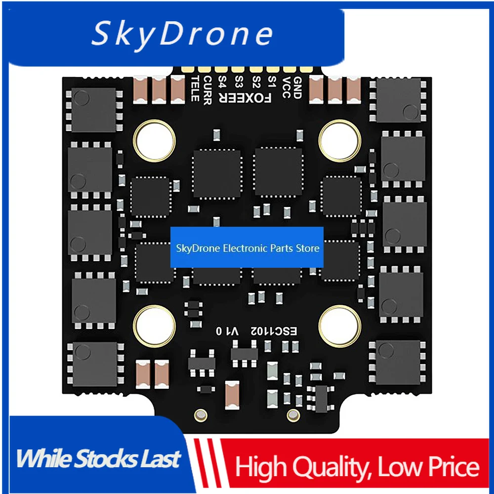 SkyDElFOXEER Reaper F4 Mini 60A 4in1 ESC 128K BLHeli32 Input DShot 150/ 300/ 600/ 1200/ MultiShot/ OneShot 3-8S Lipo For RC FPV