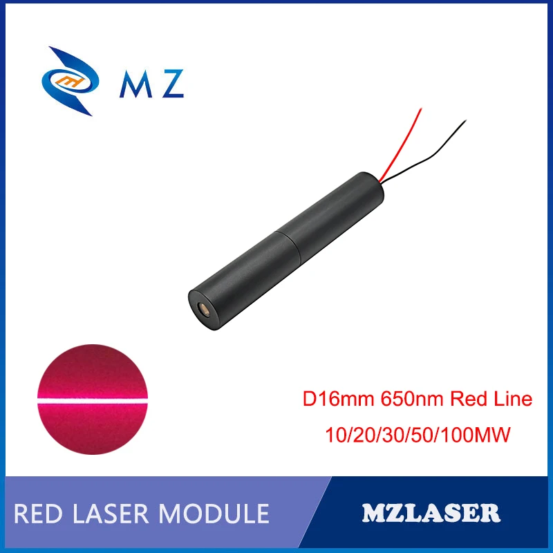 

Red Line Laser Diode Module Hot Selling Compact D16mm 650nm 5V 10mw 20mw 30mw 50mw 100mw Industrial Grade Single-Mode Line Laser