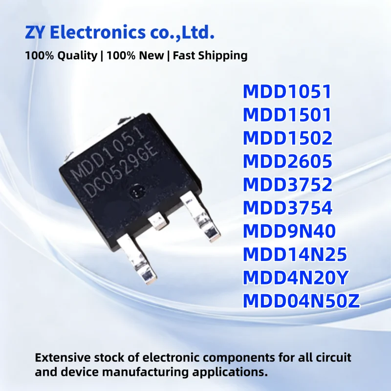 10PCS New MDD4N20Y MDD3752 MDD9N40 MDD3754 MDD1501 MDD1051 MDD04N50Z MDD14N25 MDD1502 MDD2605 TO-252 MOS Transistor