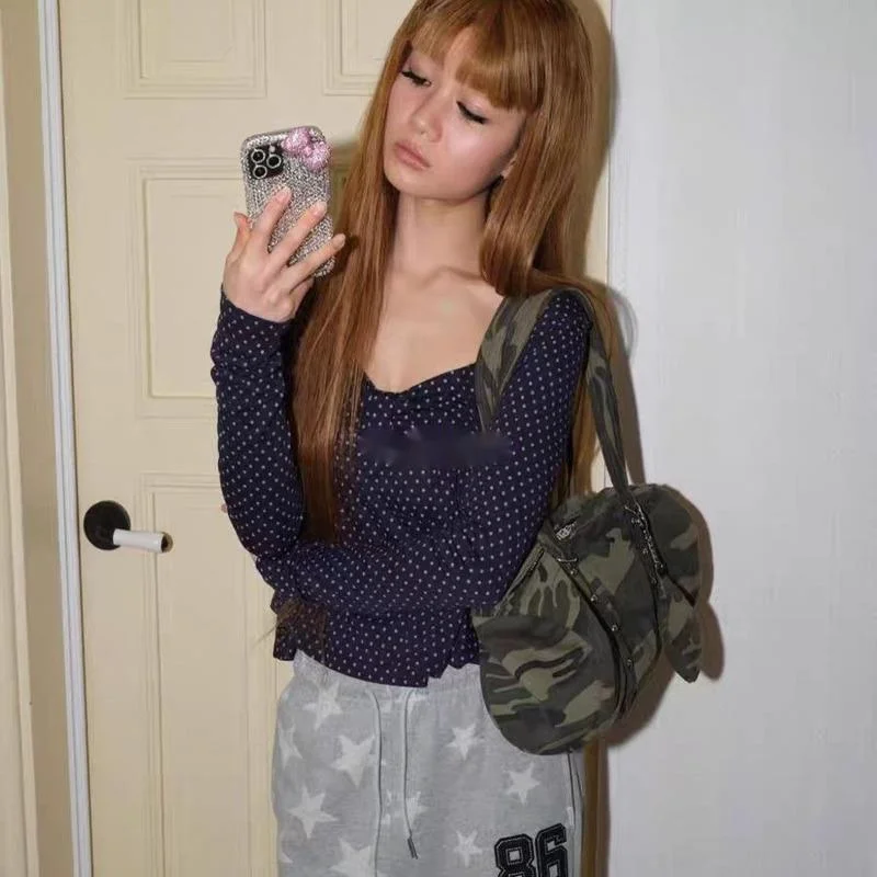 Women's Handbags CC Star Leopard Pattern Tote Bag Y2K Korea Expired Camouflage Single Shoulder Underarm Large Capacity Bag New