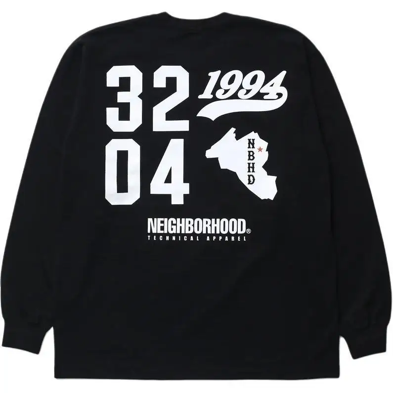 2026 New NEIGHBORHOOD Relaxed Fit L/S Tee 100% Cotton Couple Streetwear