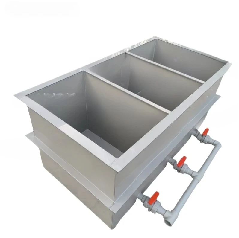 

Custom three-channel plating bath with drain valve for PP (polypropylene) plating bath in plating equipment