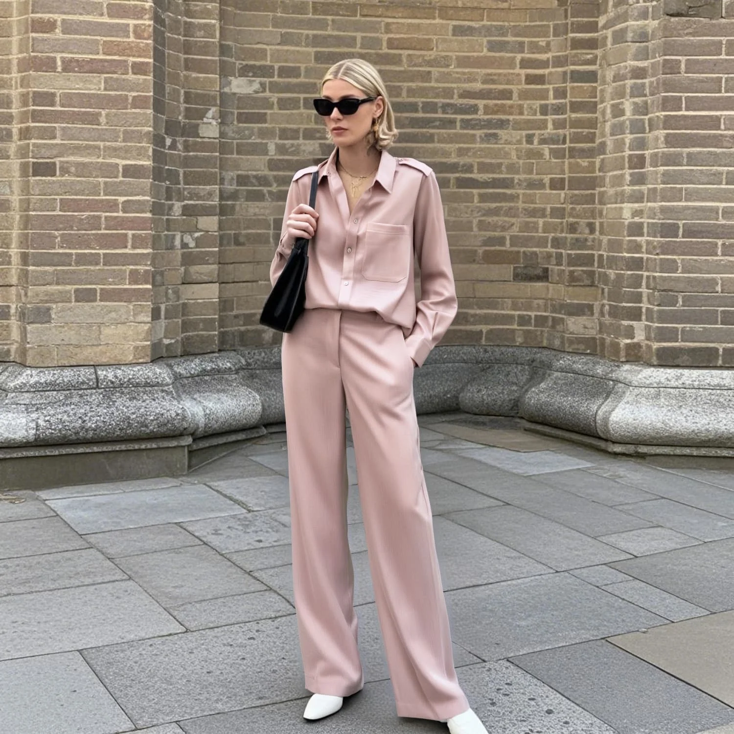 

Taop&Za Women's 2025 Spring New Collection with Brochure Pocket Decoration Shirt High Waist Commuting Style Straight Pants Set
