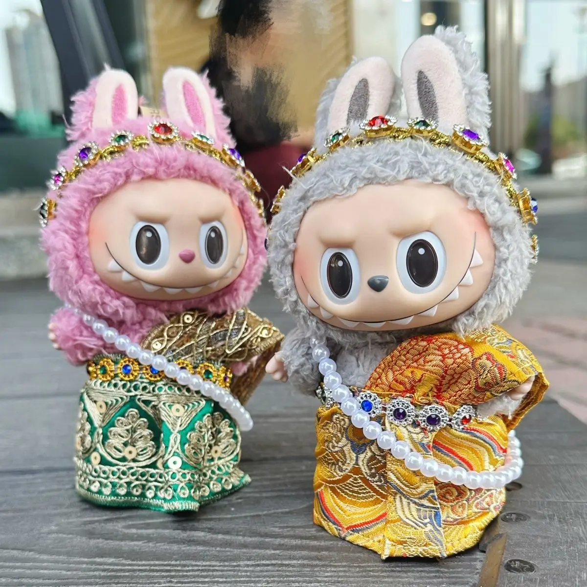 17cm Labubu Thai Costume 1st/2nd/3rd Gen Fit Premium Traditional Thai Outfits Halloween Doll Decor Clothes for Cute Plush Toys