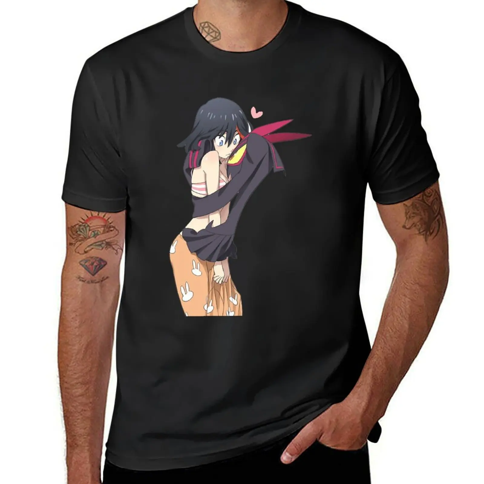 T-shirt do estampa do animal do anime dos homens, camisetas engraçadas para meninos