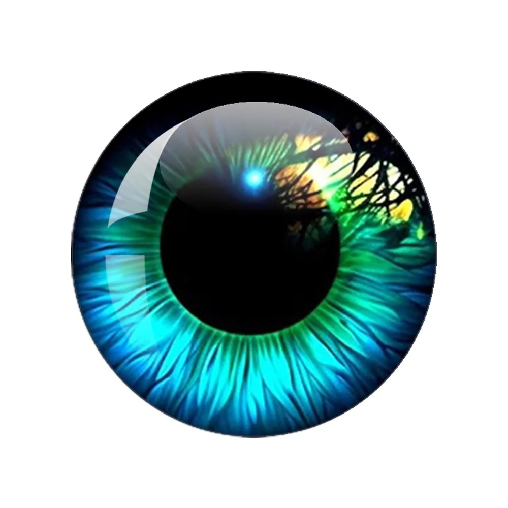Dragon Eye Glass Eyes Cabochons Round 10MM-40MM Round  Dragon Eye Dragon Cat Eye Toys DIY Jewelry Accessory MIX Pupil Eye Cameo
