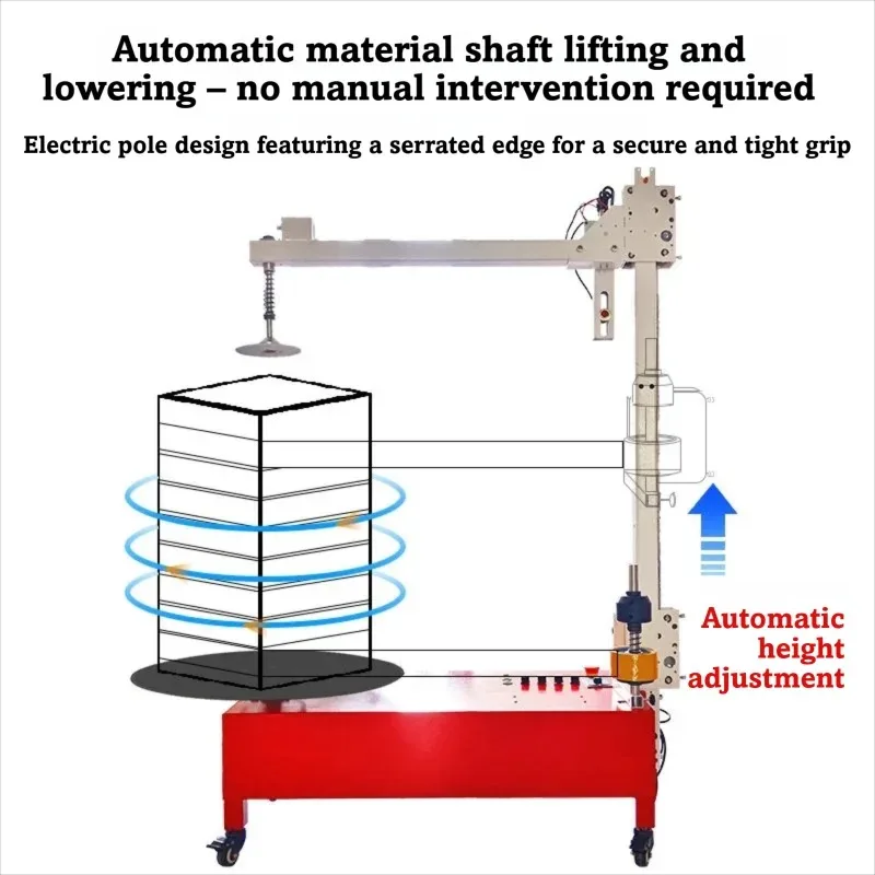 40 60CM Rotary Arm Pallet Stretch Wrapper Automatic Top Press Plastic Film Shrink Wrapping Machine For Beverage Chemical
