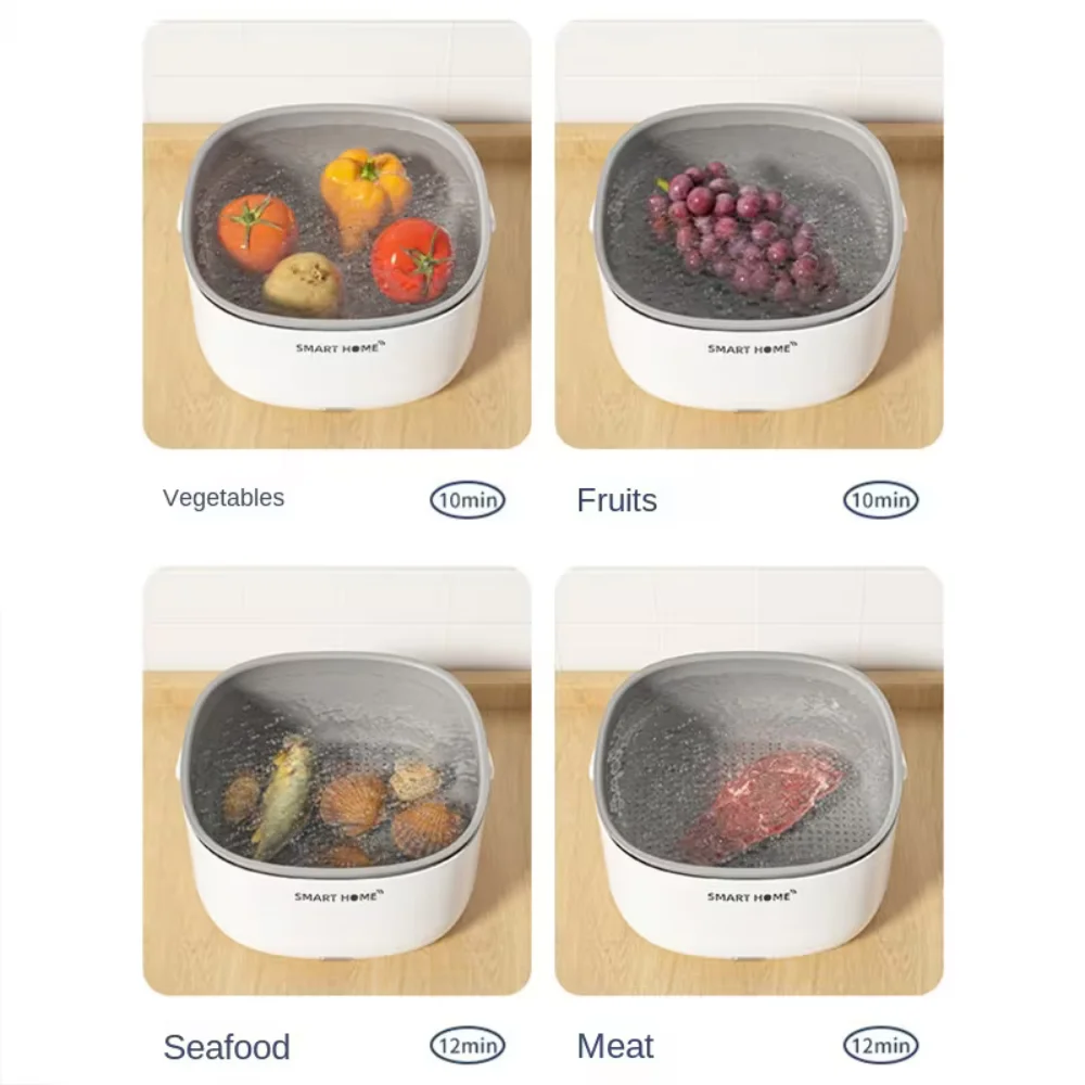 Portable Fruit Automatic Vegetable Purifier Household Multifunctional Washing Machine With Detachable Basket For Home Kitchen
