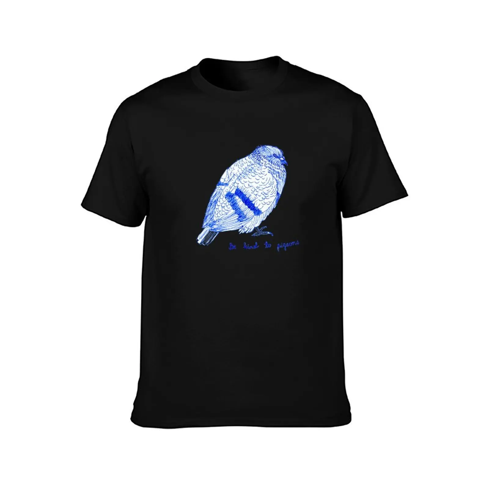 Be kind to pigeons T-Shirt, Summer Casual Cotton Tee, Oversized Streetwear Tops, Vintage Graphic Print, Loose Fit Short Sleeve