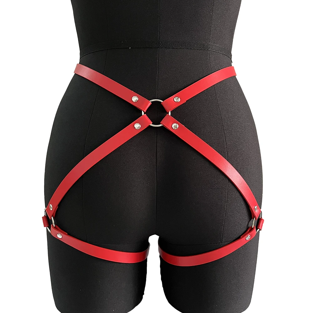 Lingerie Sexy fétiche Rave Bdsm, ceinture de jarretelles, vêtements sexuels, nuisette érotique, sous-vêtements Porno pour femmes, harnais de corps en cuir PU