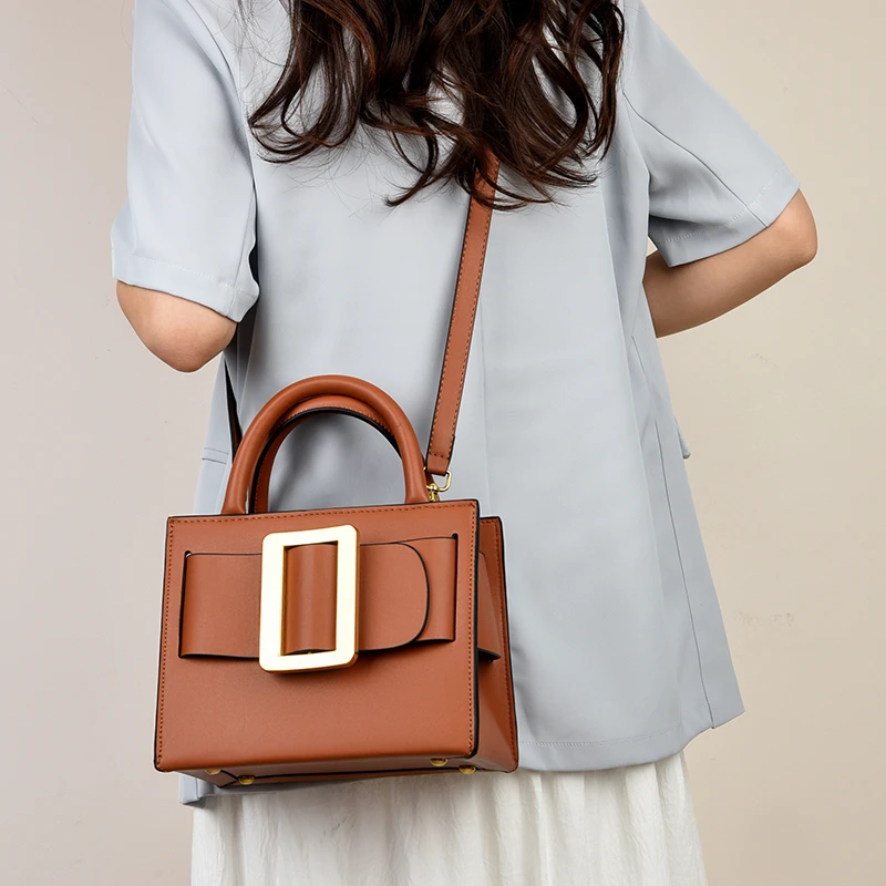 

Elegant Classic Leather Messenger Bag For Ladies, Luxury Brand Women's Handbag, Popular Shoulder Crossbody By Famous Designer