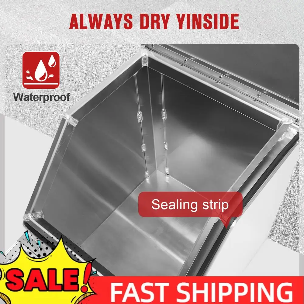 

18-дюймовый алюминиевый всепогодный запираемый ящик для хранения для полуприцепов, 17.99x27.99x25 дюймов, сверхпрочный ящик для инструментов для грузовиков с Т-образной ручкой и замком