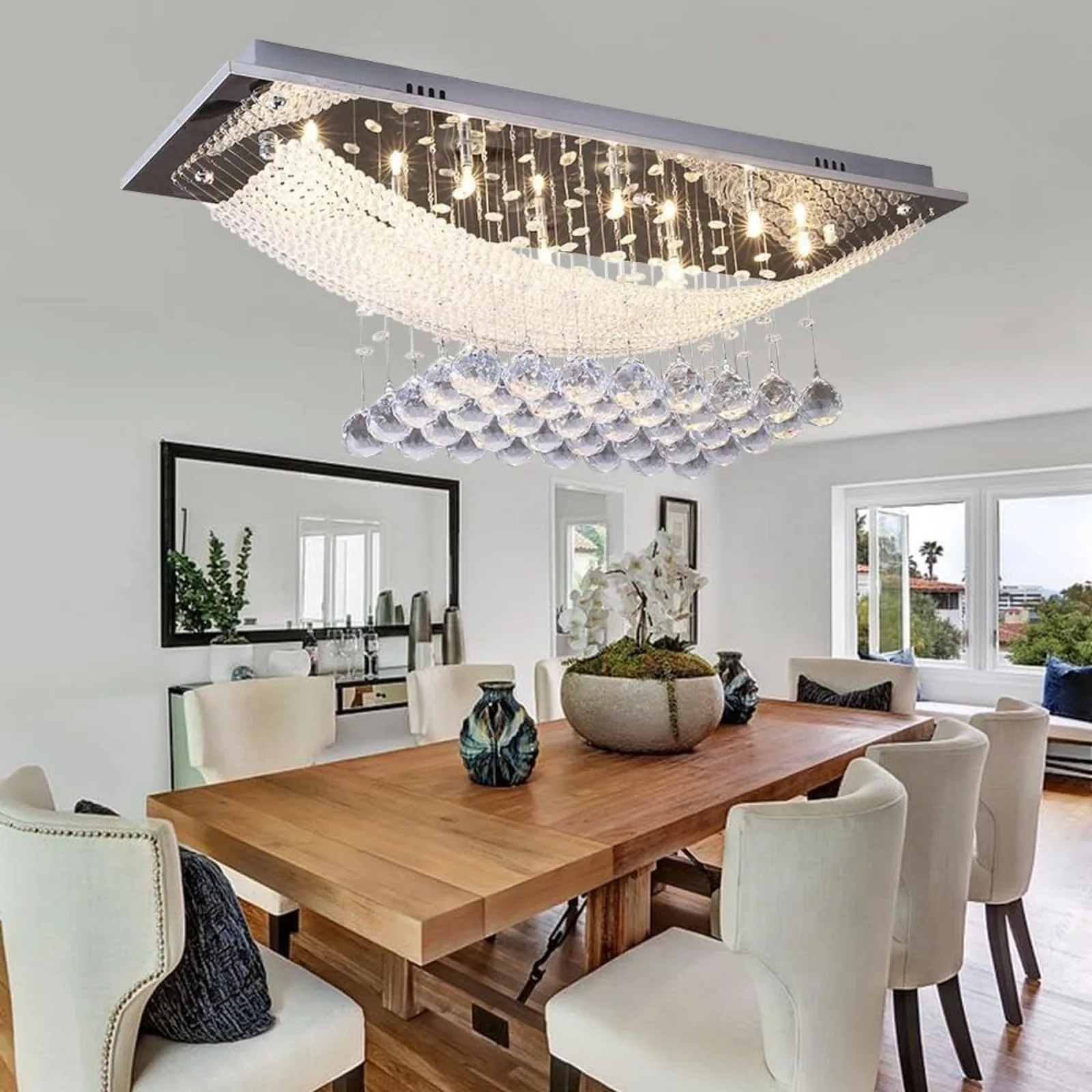 8 crystal chandeliers for modern raindrop ceiling lighting-