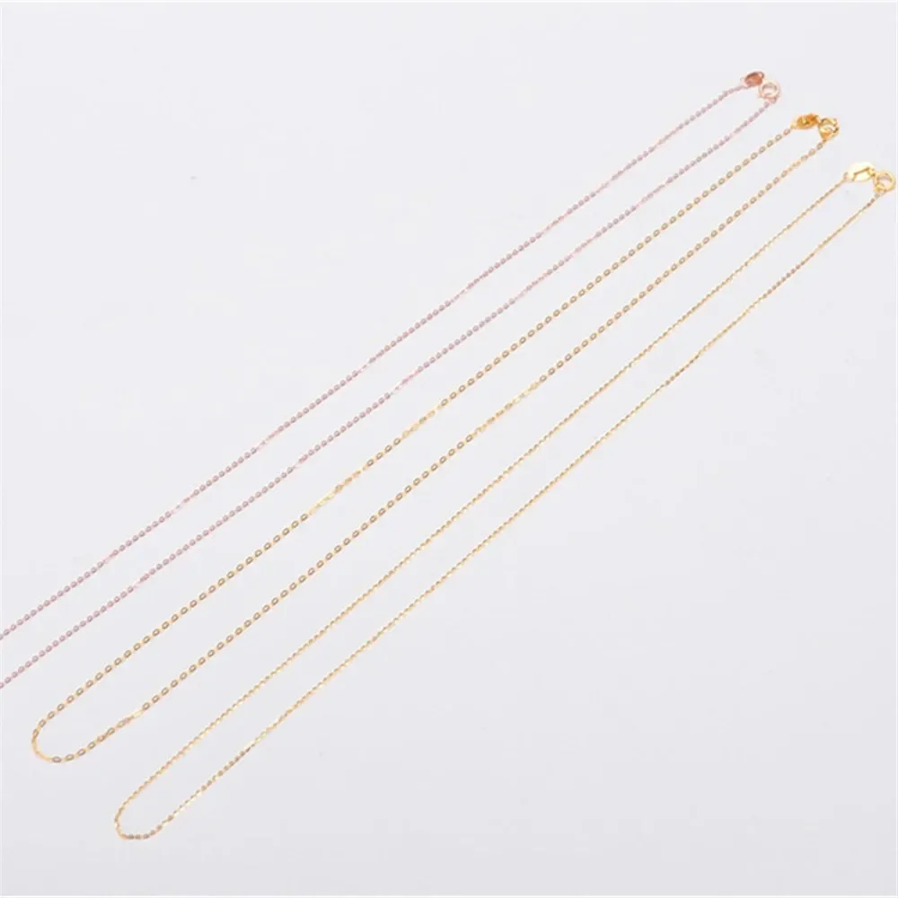 

DIY Pearl Accessories 18k Gold Platinum Rose Gold O-shaped Chain Cross Chain Fine Necklace Exquisite Gold Necklace G317