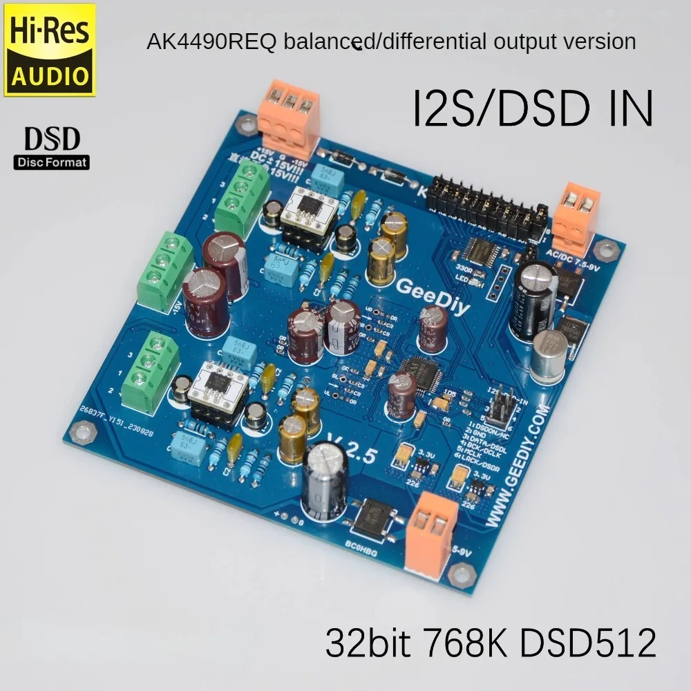 Decodificador DAC equilibrado/de un solo extremo, AK4490REQ, 32 bits, 768K, DSD512, sustituye a AK4495