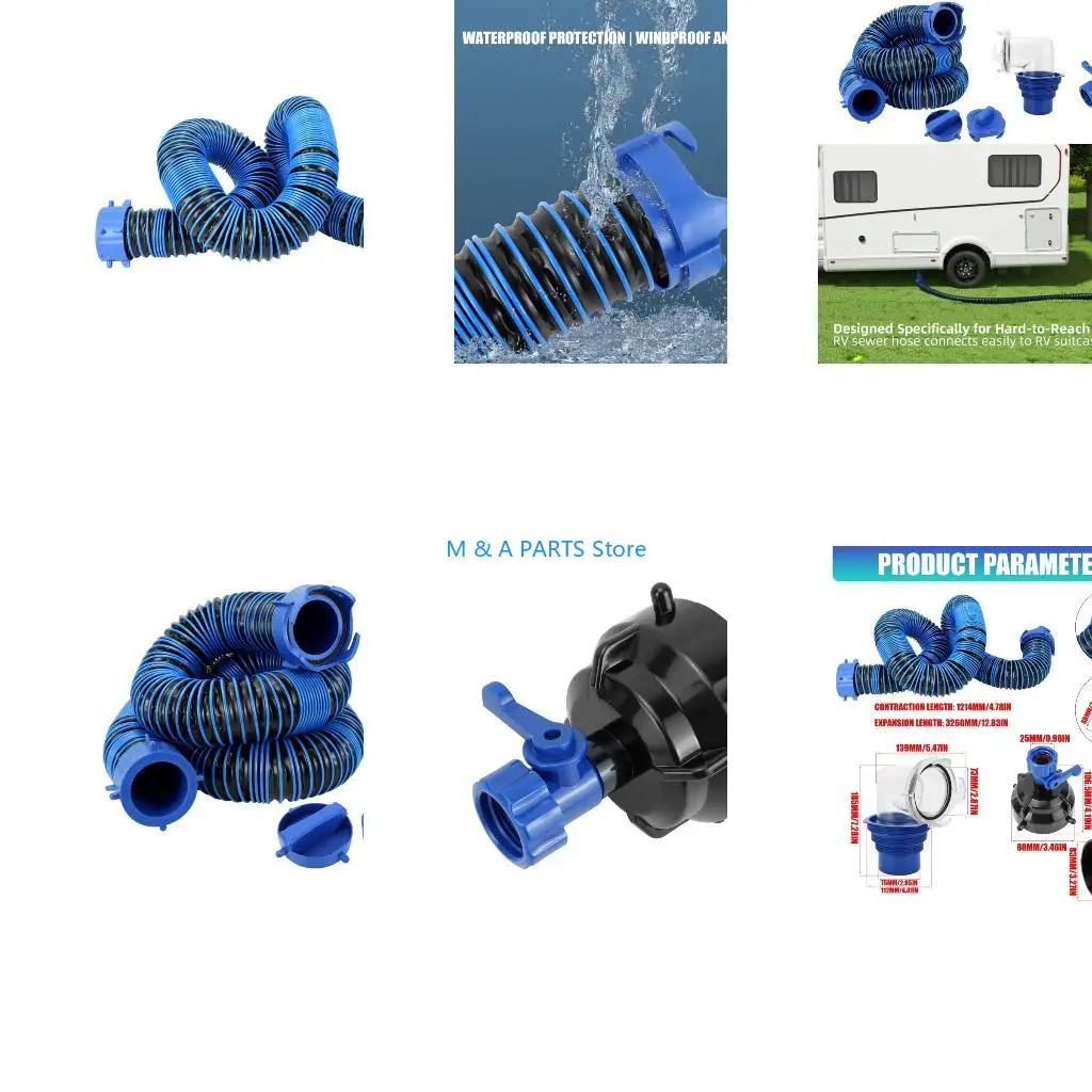 U1JF Waste Water Hose 10FT Camping Car Accessory Sewer Hose Leakproof Drainage Pipe
