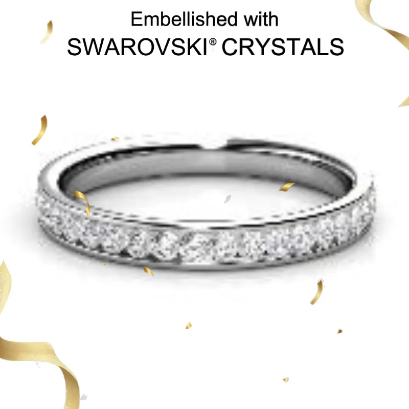 

Daisini, стерлинговое серебро 925 пробы, кольца с крестом и кристаллами Сваровски для женщин, модный аксессуар на палец, обручальные кольца, эффектные ювелирные изделия