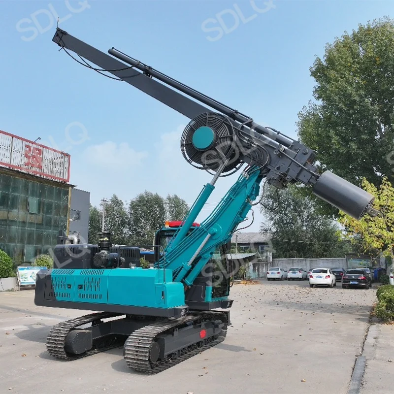 LQR154-15M Crawler Square Rod Rotary Drilling Rig Ground Screw Installation Driven Pile Machine Foundation Small