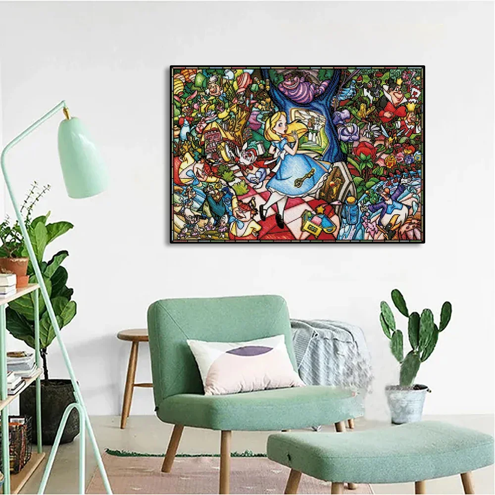 Disney-pintura de diamantes de dibujos animados, punto de cruz, princesa AB, taladros, 5D bordado de diamantes, bricolaje, Castillo de Mickey Mouse,