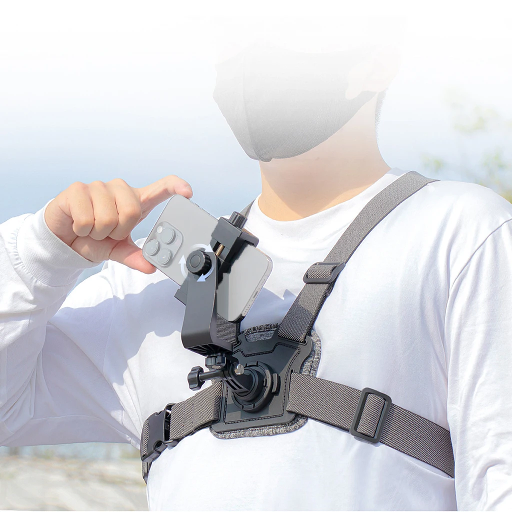 Chest Strap Rotate Phone Mount for iphone Smart Phone Belt Body Harness Holder for Gopro Hero 12 11 10 9 8 Insta360 Dji Camera