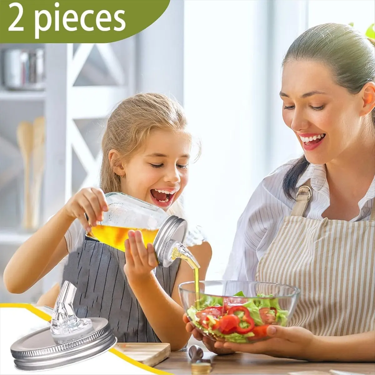 2026 Trend 2 Pack Wide Mouth Pour Spout Lid for Jar,for Wide Mouth Jar 3.4 in for Standard Soda/Beverage/Beer Cans