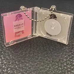1Pc Peripheral Commemorative Blank Album Mini CD Case Keychain CD Player Shaped Key Pendant For DIY Backpack Hanging Decoration