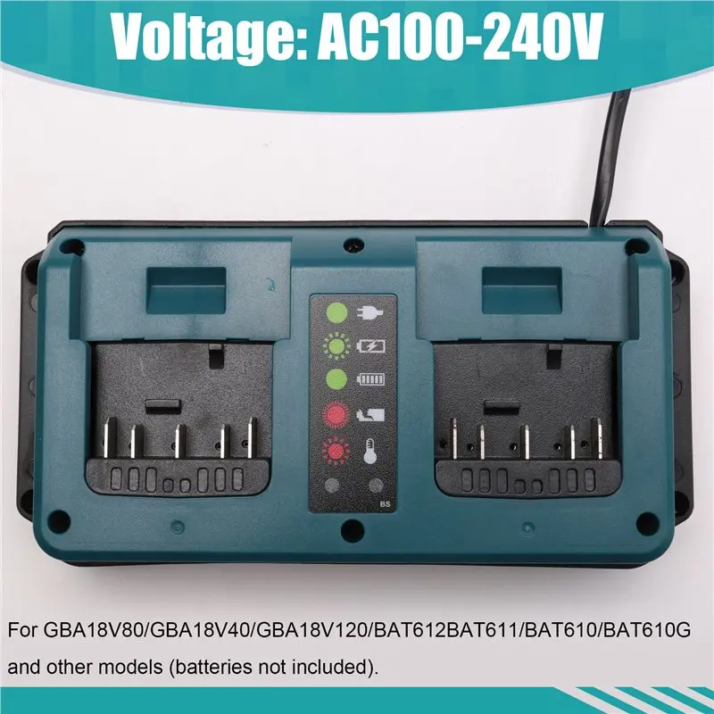 Li- Battery 2 Ports For 18V 20V GBA18V80/GBA18V40/GBA18V120 Fast Charge EU Plug-Hot