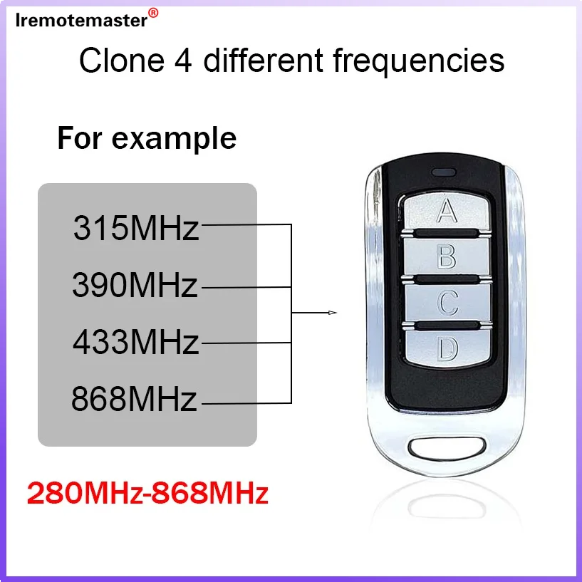 2025 New Multi Frequency for 280 - 868 MHz Garage Door Remote Control Duplicator Gate Door Opener Fixed and Rolling Code