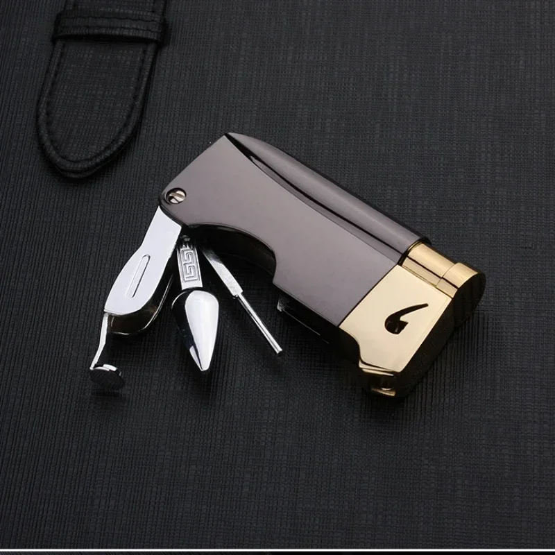 Butane Jet Lighter with Pipe Tool Pipe Rod Lighter Multifunction Gas Lighter Free Fire Compact Cigarette Accessories Cigar Man