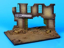 1/72 Resin Die-casting Scene Layout Props Gray Model Plain Broken Wall Ruins Site Platform (14.5x13x12)